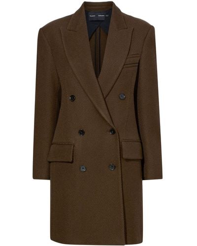 Proenza Schouler Henri Double-breasted Twill Coat - Brown