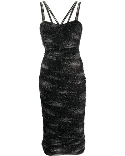 Philipp Plein Greta Glitter Bodycon Dress - Black