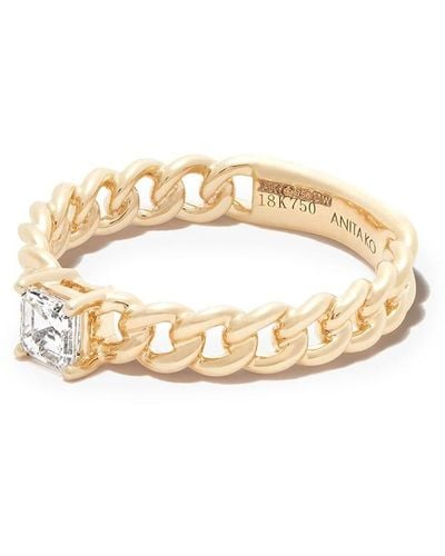 Anita Ko 18kt Yellow Gold Diamond Chain-link Ring - Metallic