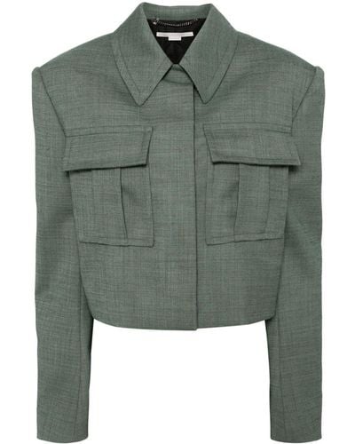 Stella McCartney Wool-blend Cropped Jacket - Green