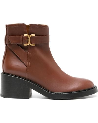 Chloé Marcie 60mm leather boots - Braun