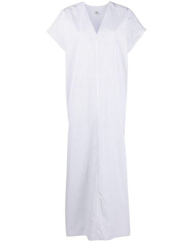 Totême Striped Maxi Dress - White