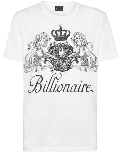 Billionaire T-Shirt mit Logo-Print - Grau
