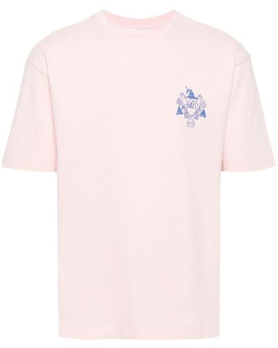 Drole de Monsieur Logo-print Cotton T-shirt - Pink