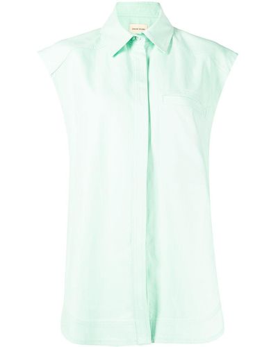 Loulou Studio Sleeveless Linen Shirt - Green