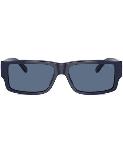 DIESEL Lunettes de soleil rectangulaires à logo - Bleu