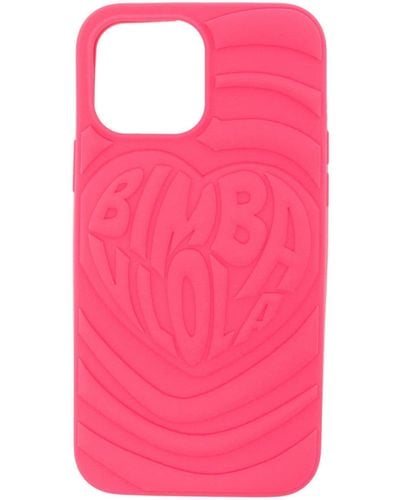 Bimba Y Lola Heart Logo-embossed Iphone 13 Pro Max Case - Pink