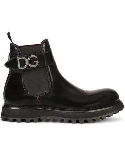 Dolce & Gabbana Chelsea-Boots mit Riemen - Schwarz