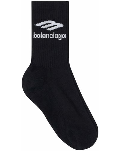 Balenciaga 3b Sports Icon Tennis Socks - Black