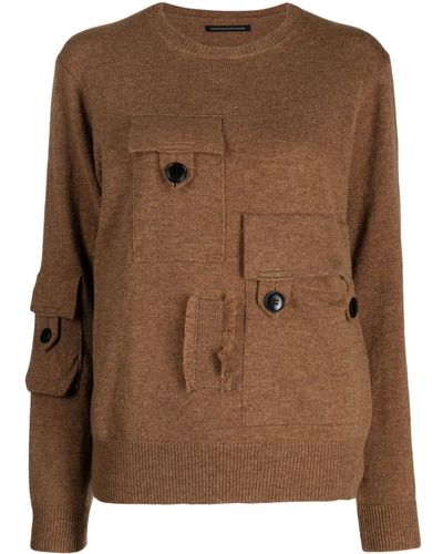 Y's Yohji Yamamoto Speckle-knit Wool Sweater - Brown