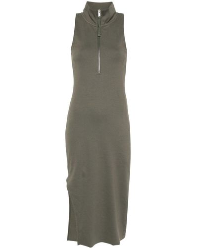 Thom Krom Decorative-stitching Side-slit Midi Dress - Green