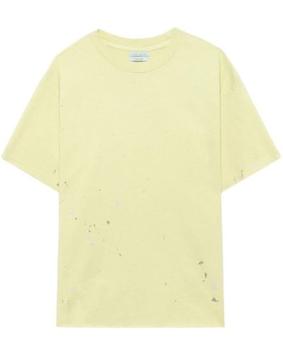 John Elliott Odeon Distressed-effect Cotton T-shirt - Yellow
