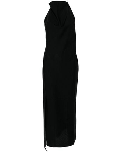 Rohe Wollen Maxi-jurk - Zwart