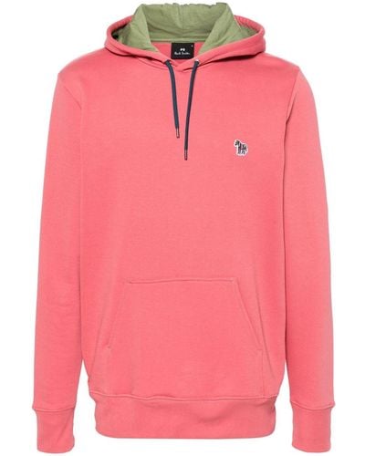 PS by Paul Smith Zebra-patch Drawstring Hoodie - Pink