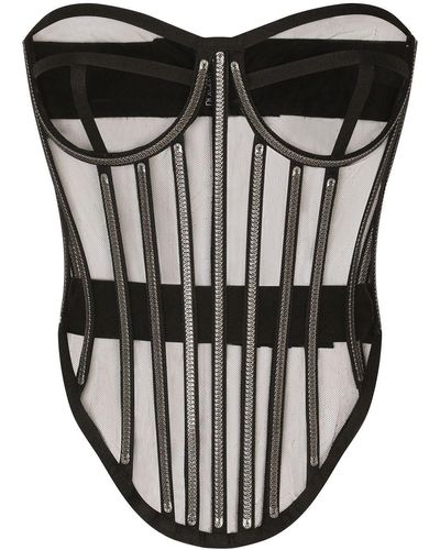 Dolce & Gabbana Haut-corset en tulle KIM DOLCE&GABBANA - Noir