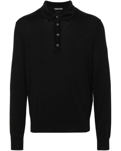 Tom Ford Fine-knit Cotton Polo Shirt - Black