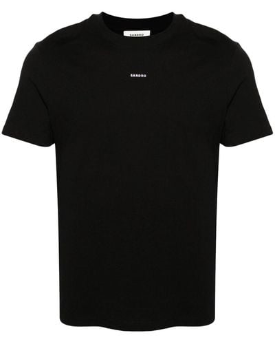 Sandro T-shirt Met Geborduurd Logo - Zwart