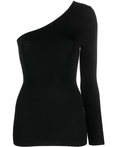 IRO Itala Asymmetric Knit Top - Black