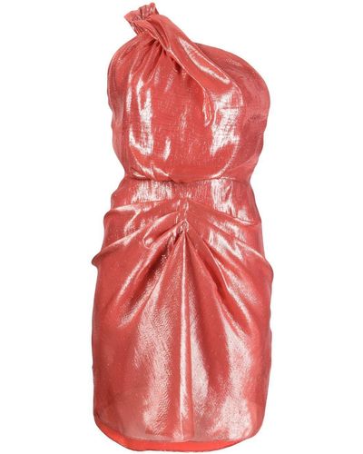 IRO One-Shoulder-Kleid aus Seidengemisch - Rot