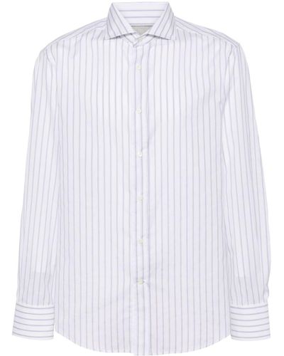 Brunello Cucinelli Striped Cotton Shirt - White