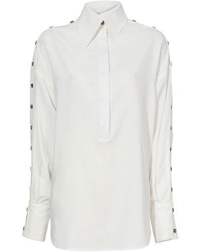Proenza Schouler Marocaine Seidenhemd - Weiß