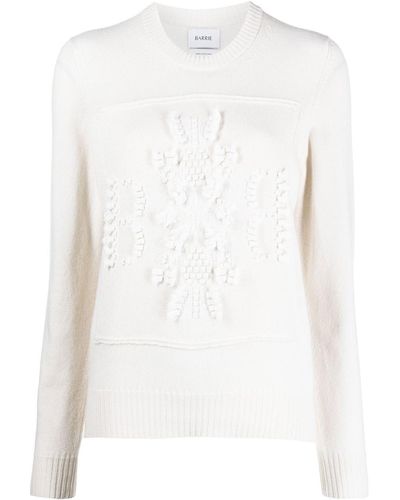 Barrie Round Neck Cashmere Sweater - White