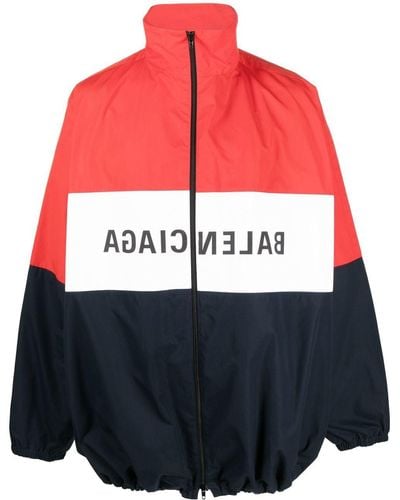 Balenciaga Logo-print Zip-up Jacket - Red