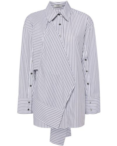 Goen.J Stripe-print Cotton Shirt - Gray