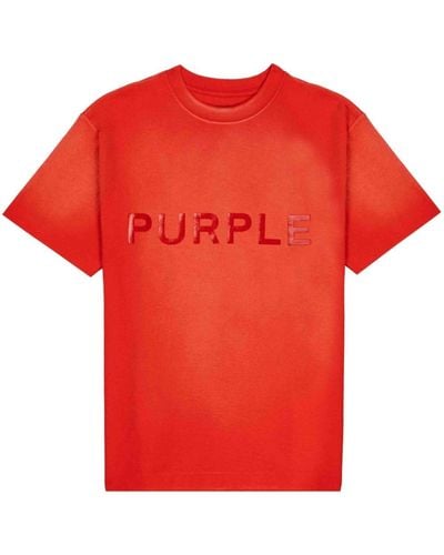 Purple Brand T-shirt con stampa - Rosso