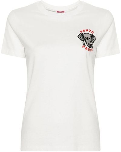 KENZO T-shirt Met Borduurwerk - Wit