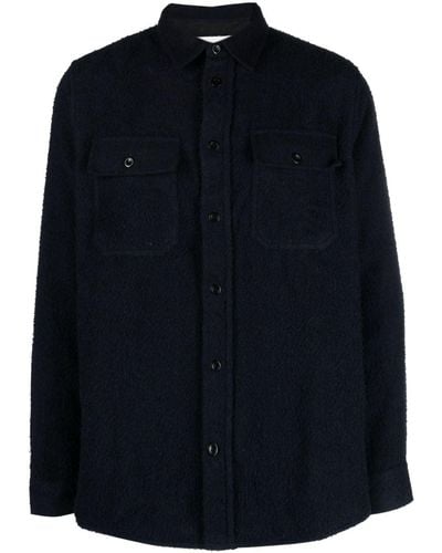 Norse Projects Silas Textured Buttoned Shirt - Blue