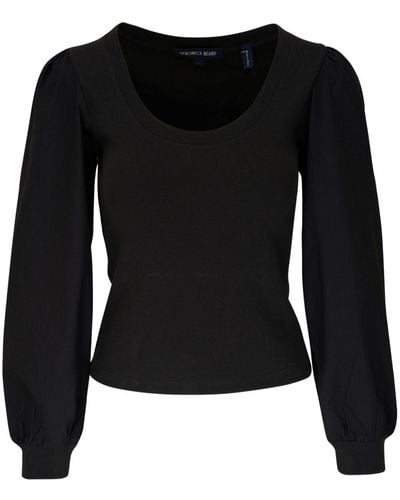 Veronica Beard Anabel Ribbed-knit Sweater - Black