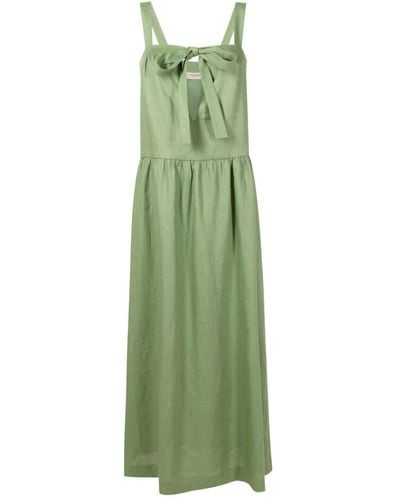 Adriana Degreas Self-tie Linen Maxi Dress - Green
