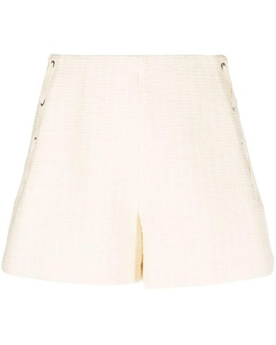 Maje Flared Tweed Shorts - Natural