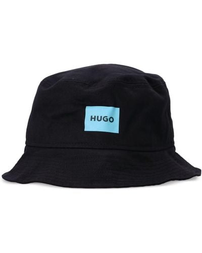 HUGO Sombrero de pescador Larry-F con logo - Negro