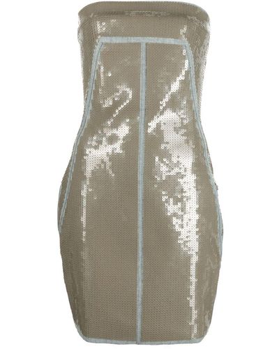 Rick Owens Sequin-embellished Bandeau Dress - Grey