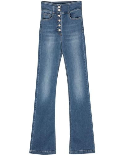 Elisabetta Franchi Bootcut-Jeans mit hohem Bund - Blau