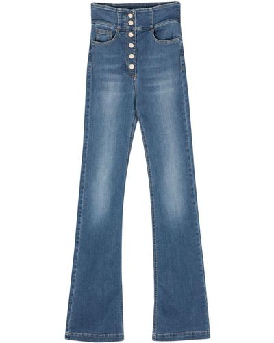 Elisabetta Franchi Vaqueros bootcut de talle alto - Azul