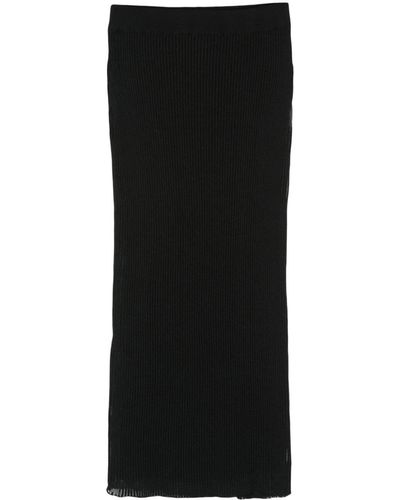 Roberto Collina High-waist Devoré Pencil Skirt - Black
