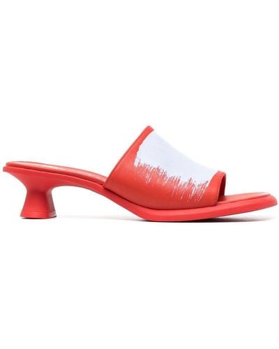 Camper Dina Mule Sandals - Red