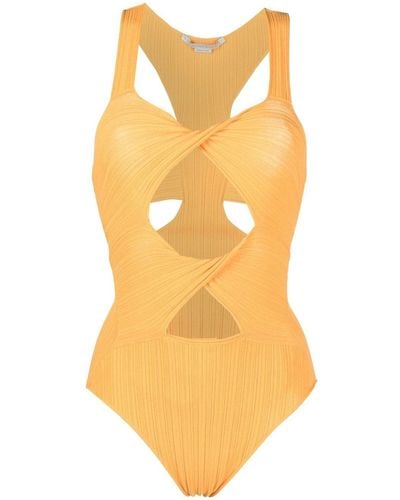 Stella McCartney Body en maille à découpes - Orange