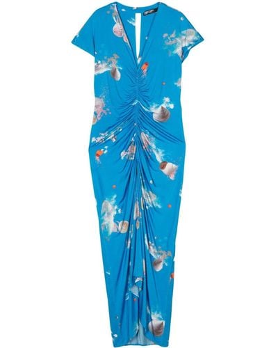 Bimba Y Lola Shell-print Dress - Blue