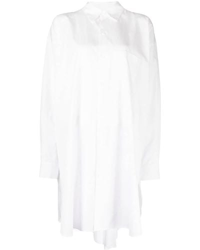 Y's Yohji Yamamoto Robe-chemise à coupe oversize - Blanc