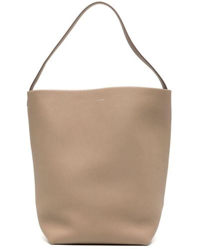 The Row Large Park Leather Tote Bag - Natural