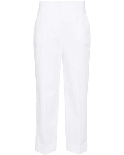 Peserico Pantalon court à plis marqués - Blanc