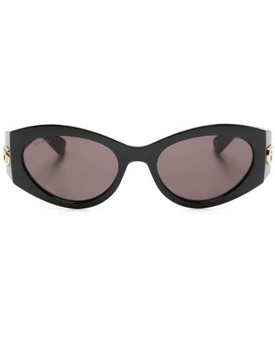 Gucci Gafas de sol Double G con montura cat eye - Gris