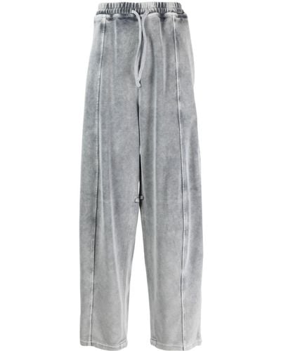 Alexander Wang Wide-leg Cotton Track Pants - Gray