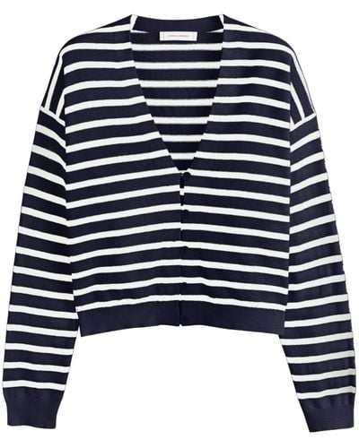 Chinti & Parker Striped Knitted Cardigan - Blue