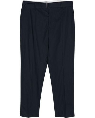Officine Generale Belted Organic Cotton Trousers - Blue