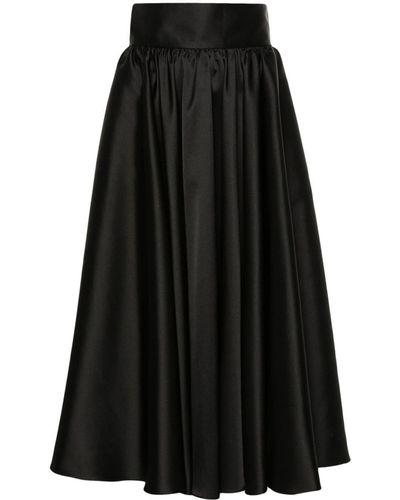 Blanca Vita Pleated Maxi Skirt - Black